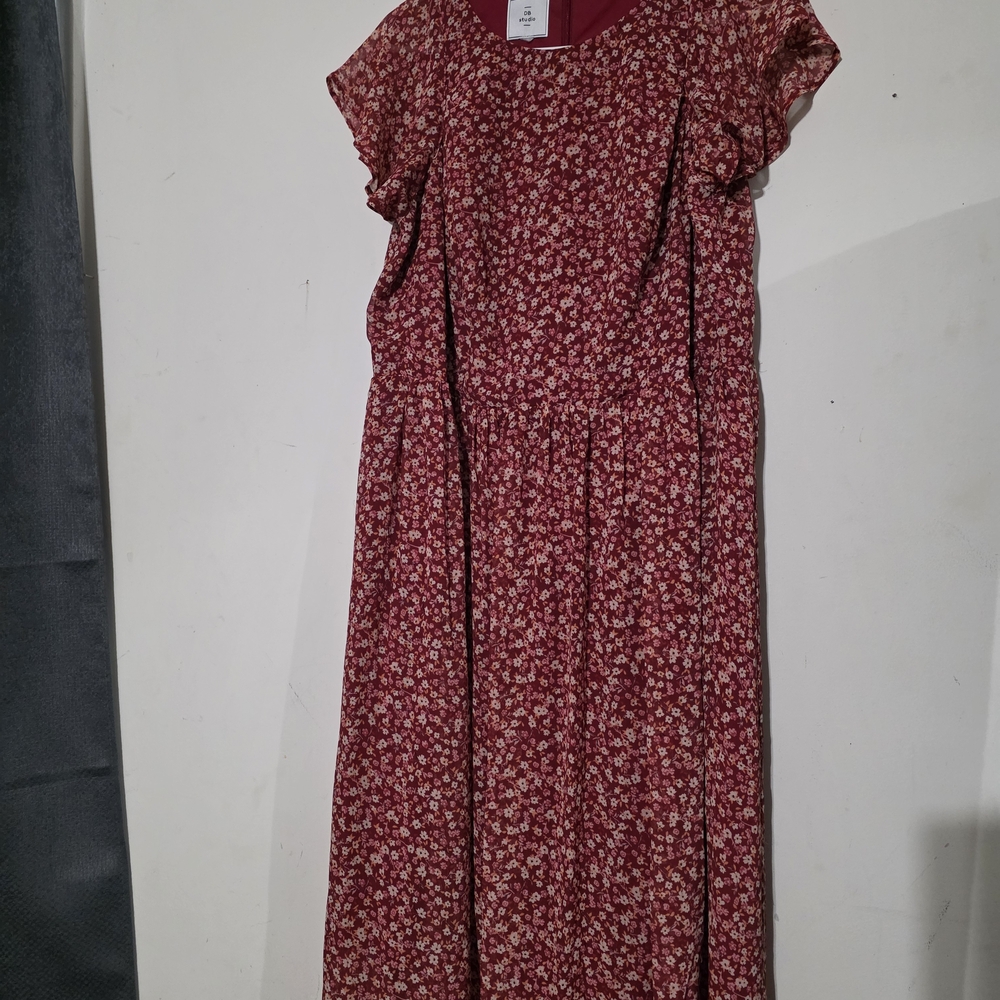 Charming Floral Kids Dress in Burgundy